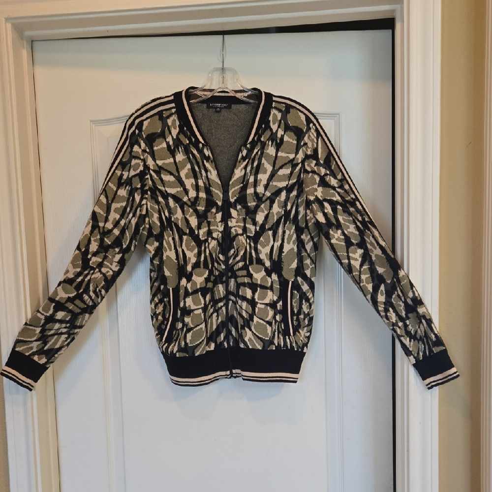 ♦️Liverpool Baseball Jacket Design In Green, Cream, and Black Camo Pattern